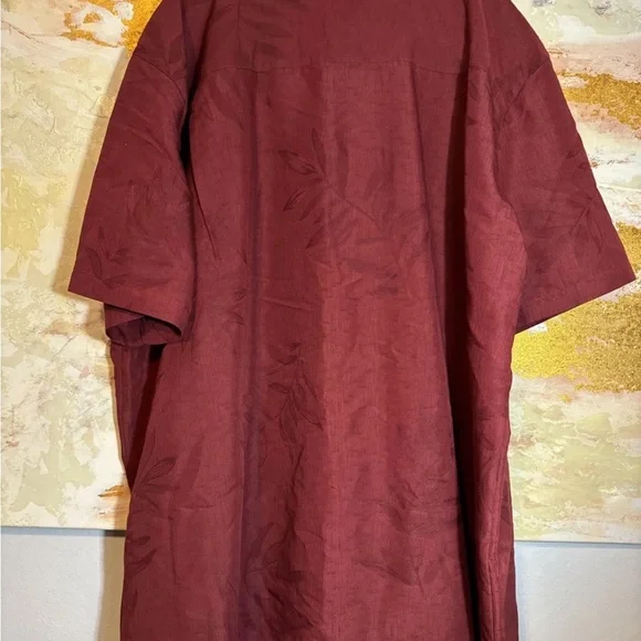 Caribbean Joe Men's Burgundy and Cream Shirt Jackets - Picture 4 of 9